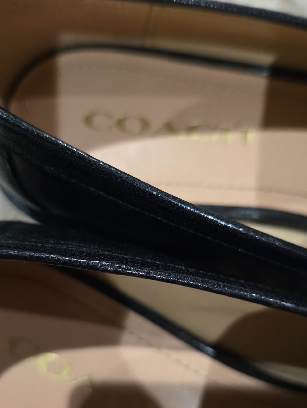 Coach Leah Black Leather Penny Loafers with Signature 'C' - Picture 4 of 5